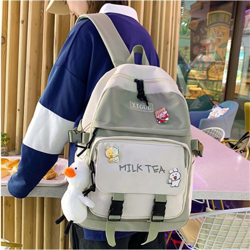 Tas Ransel Wanita Tas Sekolah Karakter Backpack Fashion Pria Wanita