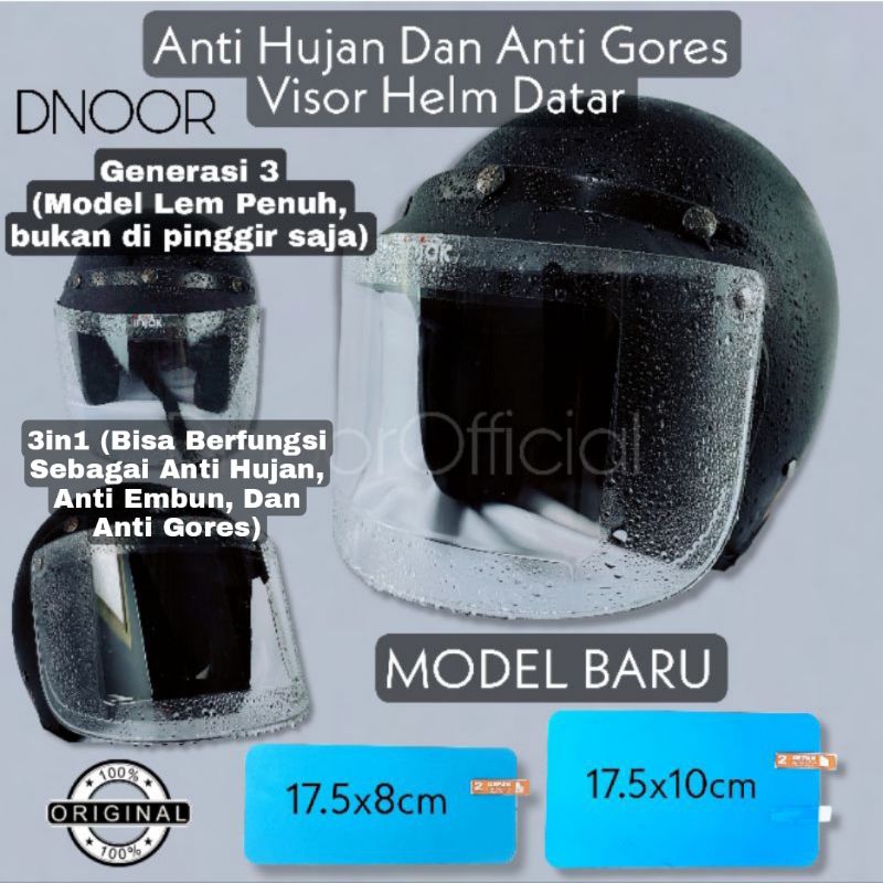 Stiker Anti Hujan, Anti Fog Embun dan Anti Gores Kaca Visor Helm untuk bogo carglos MODEL TERBARU Generasi 3 / Rainproff anti rain for helmet