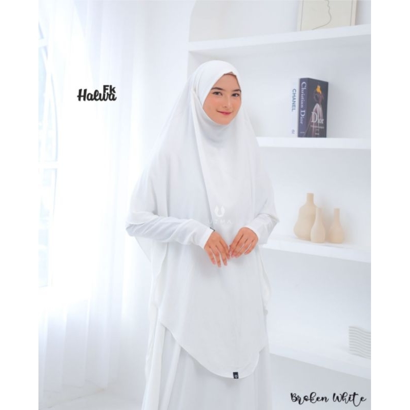 HALWA FRENCH KHIMAR by Uzma Hijab bahan crinckle airflow krinkle bergo instan free ongkir bisa cod a