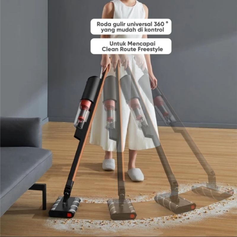 Deerma VC31 Vacuum Cleaner Wireless Dual Roller Penghisap Debu Hisapan Kuat Tanpa Kabel