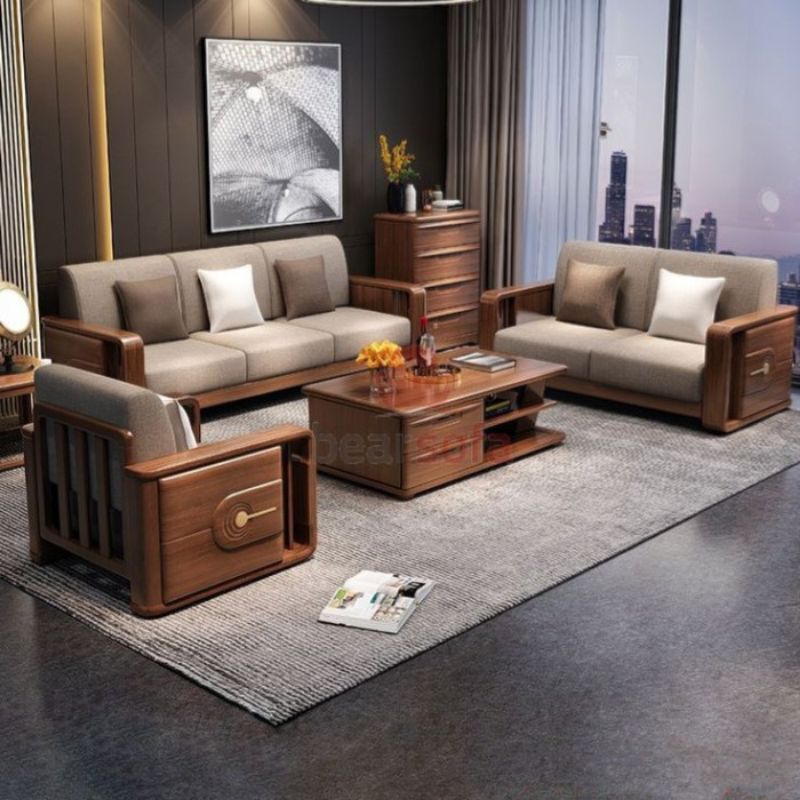Set kursi tamu minimalis modern terbaru set sofa tamu kayu jati dudukan busa tebal terlaris