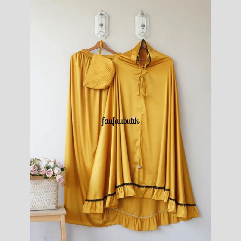 Mukena FaufauHijab Rimpel Armani Silk Mustard