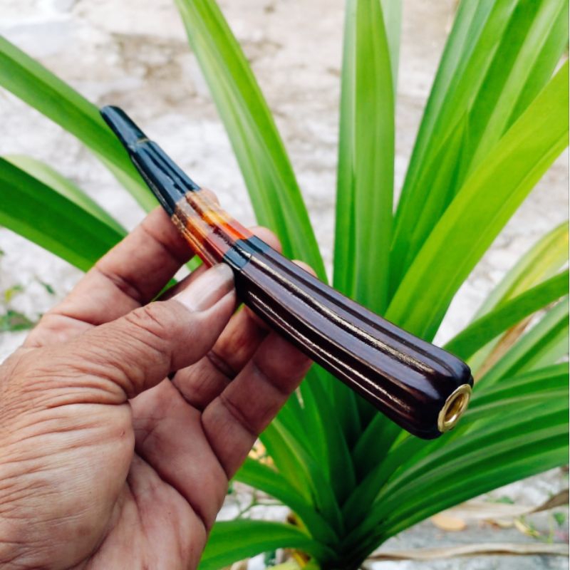 Once pipa rokok kombinasi galih asem model belimbing/16 cm/lubang multi