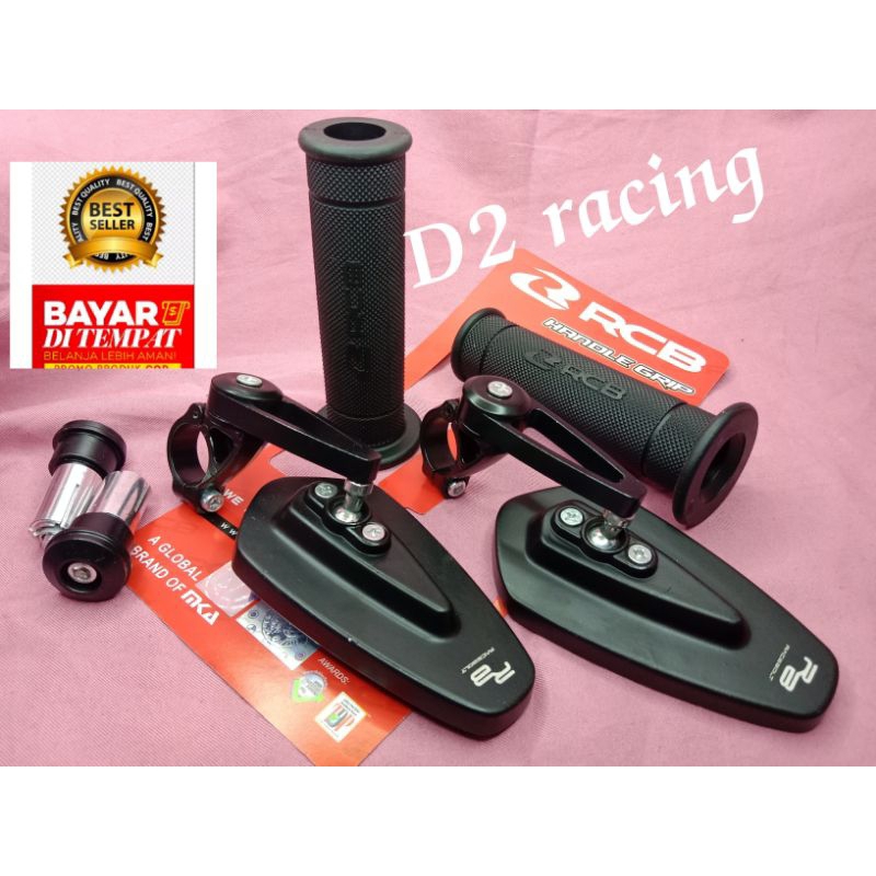 Paket Grip RCB racing boy Plus spion RB jalu oval CNC Black series universal NMAX Aerox Vario Beat S