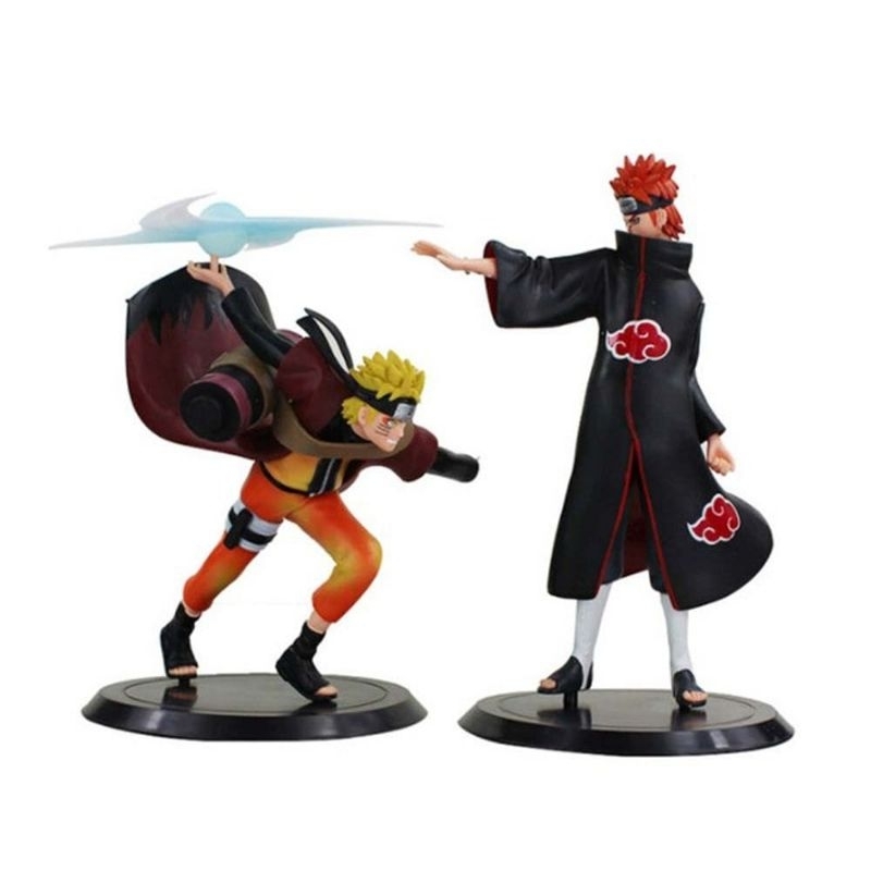 ACTION FIGURE NARUTO x PAIN AKATSUKI SET ISI 2 PCS - MINIATUR PAJANGAN KARAKTER ANIME MAINAN