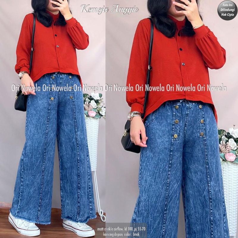 ANGGIE CROP TOP BLOUSE || CRINKLE AIRFLOW POLOS