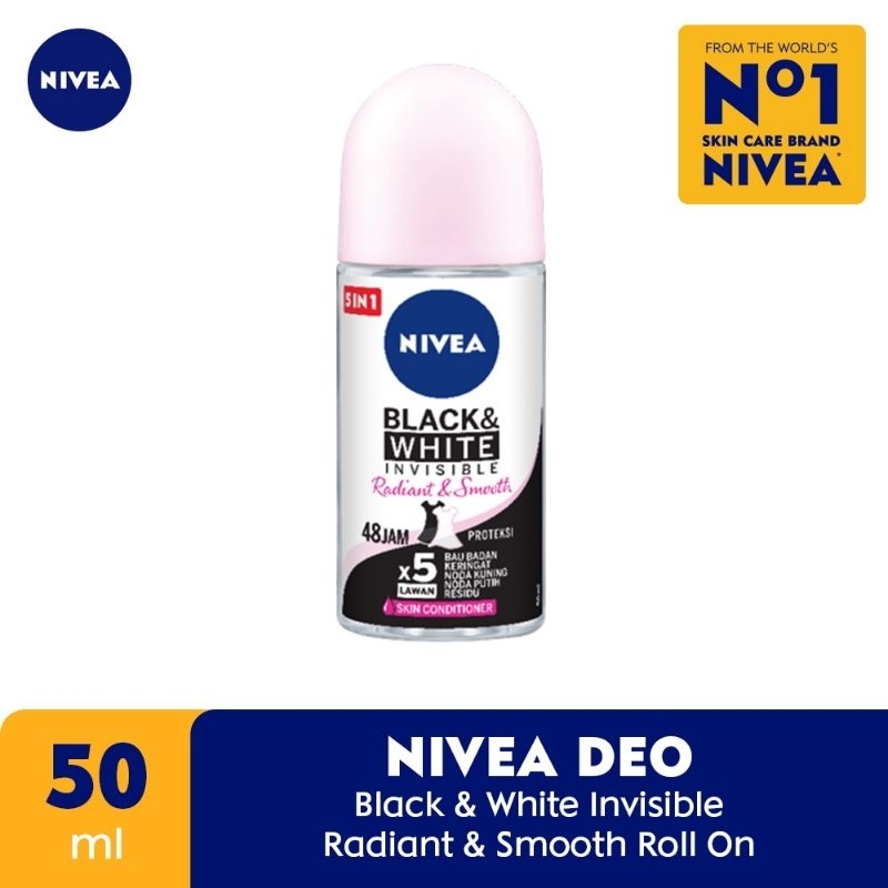 Nivea deodorant black &amp; white invisible radiant smooth 50ml