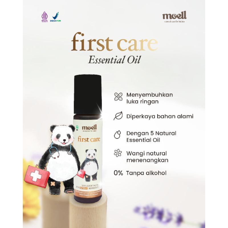 Moell First Care Natural Essential Oil | Luka Memar &amp; Bengkak | BPOM