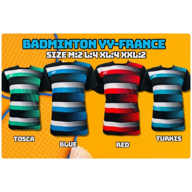 Baju Badminton Yonex France - Kaos Badminton Yonex - Jersey Badminton Yonex - Baju Bulutangkis
