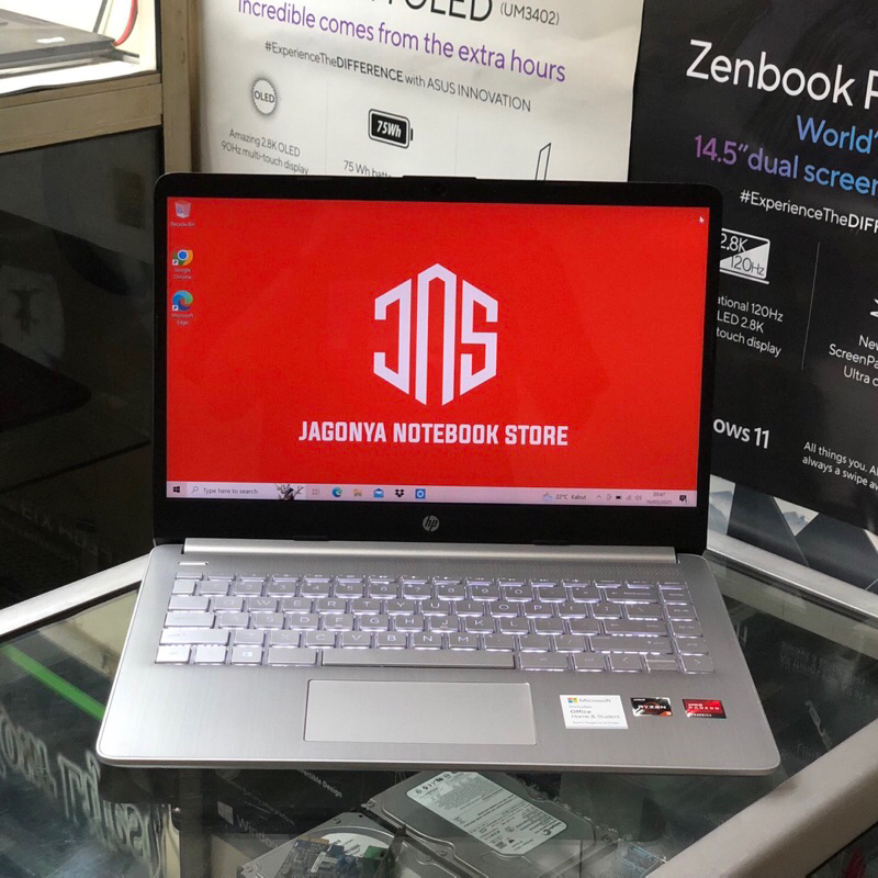 HP 14S FQ0020AU Ryzen 3 3250U RAM 8GB SSD 512GB Layar 14 FHD