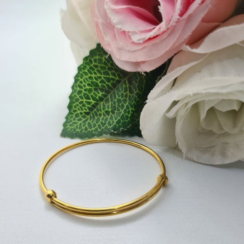 Gelang Bayi Emas Muda Bola Polos