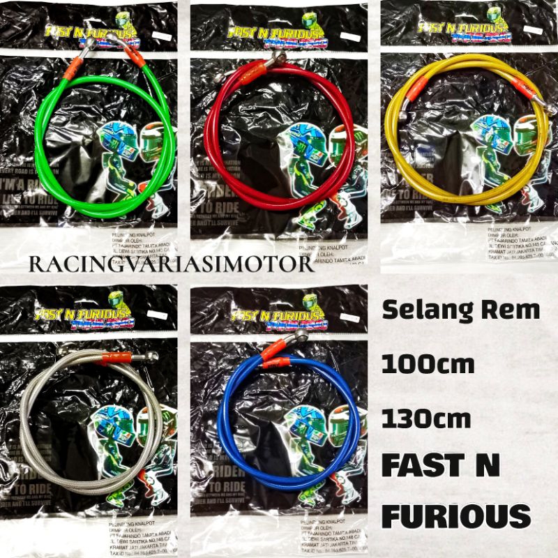 Selang Rem Depan Motor Variasi ukuran 100cm 130cm universal matic sport bebek moge Fast N Furious
