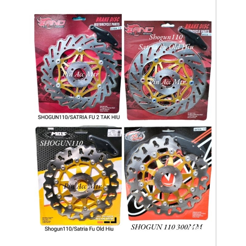 PIRINGAN DISC CAKRAM DEPAN VARIASI MODEL PSM 300MM PLUSE BREKET MOTOR SHOGUN 110 / SATRIA FU 2 TAK HIU/Suzuki Thunder 125/CEKUNG