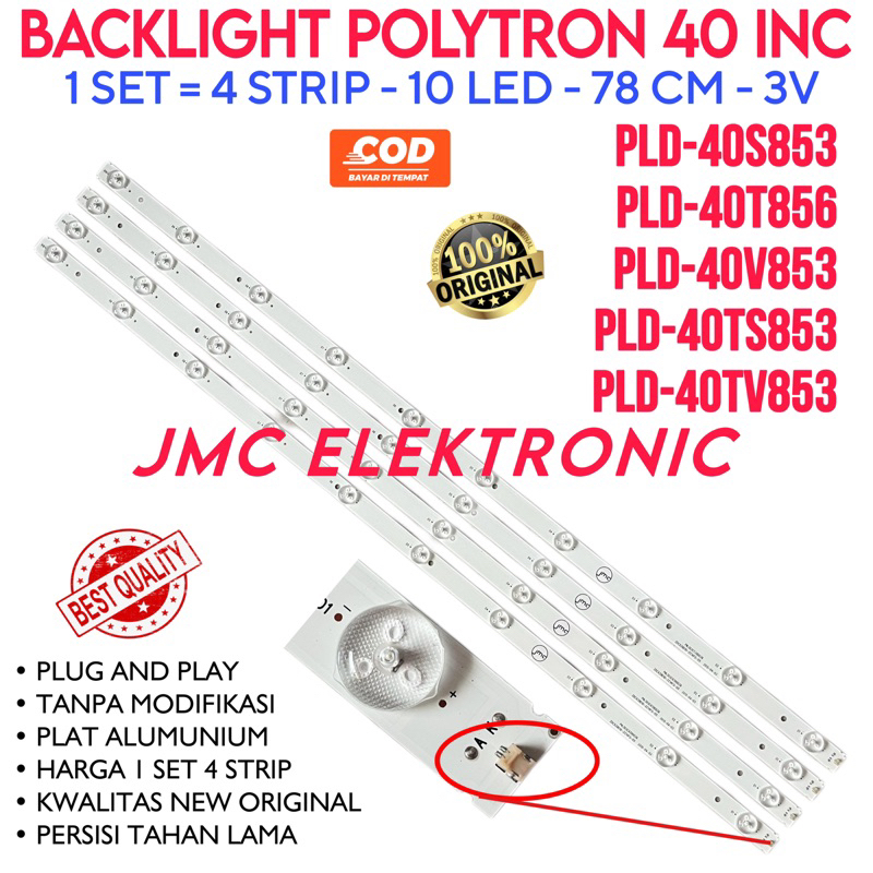 BACKLIGHT TV POLYTRON PLD40TV853 PLD40TS853 PLD40V853 PLD40T856 PLD40S853 PLD-40TV853 40TS853 40V853 40T856 40S853 10K 3V