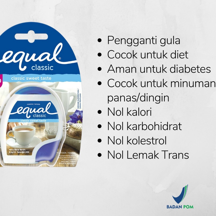 Equal Classic TABLET Sweetener Zero Calorie / Pemanis Pengganti Gula