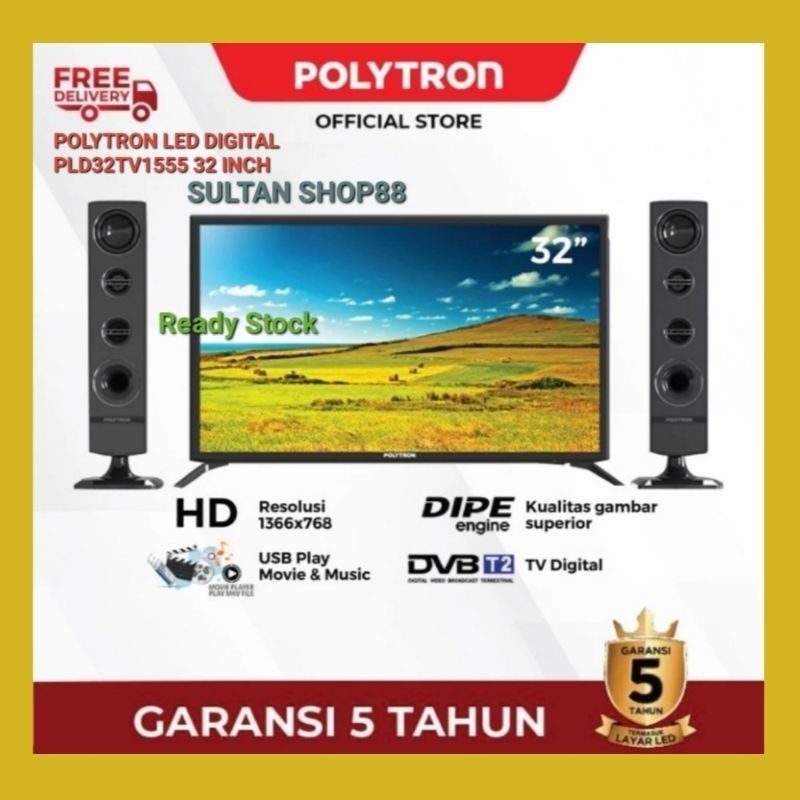 POLYTRON LED TV PLD32TV1555 32 INCH DIGITAL TOWER SPEAKER