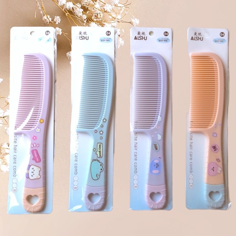 Sisir Fancy Karakter Premium / Sisir Rambut Karakter / Hair Comb / Sisir Aishu Tebal warna doff