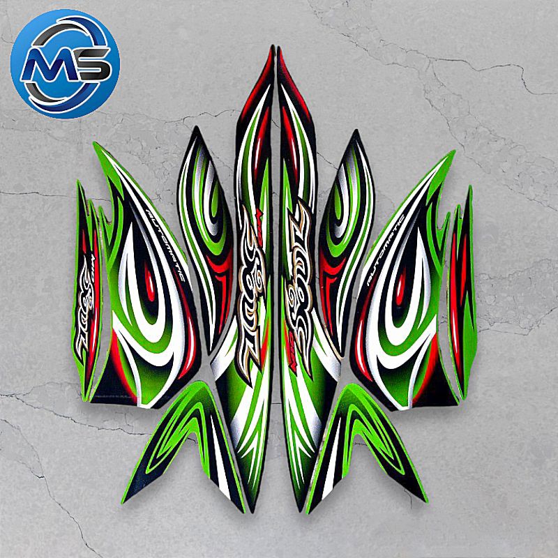 Stiker Striping Motor Mio Soul 2008 Hijau Sticker Lis Body Standar