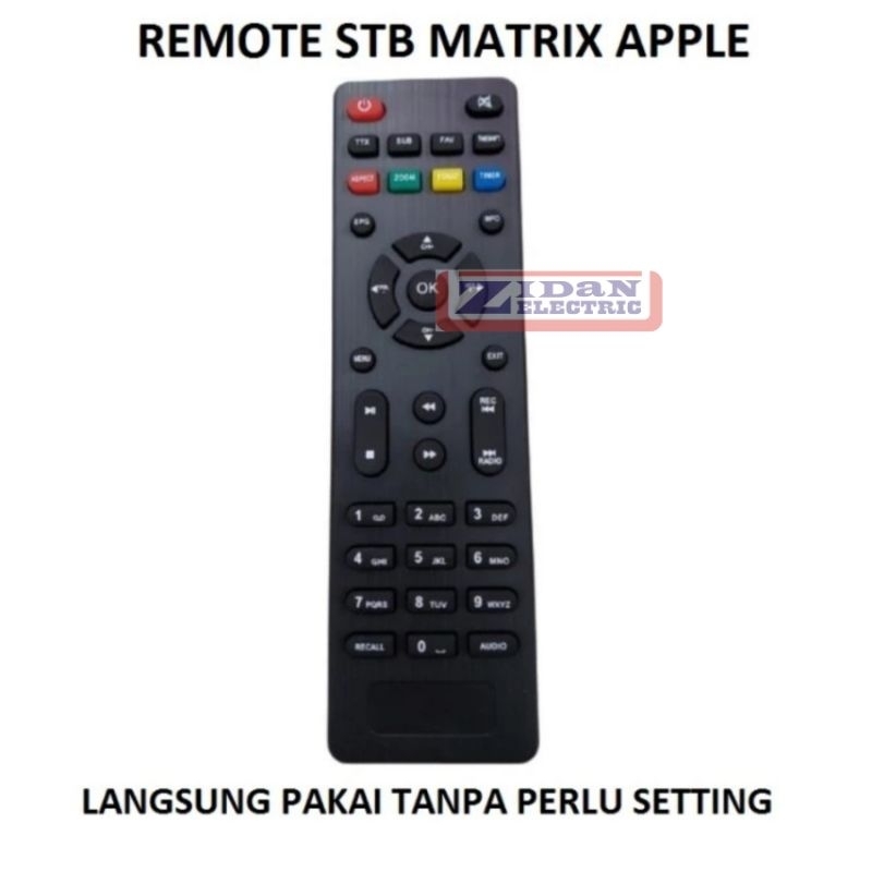 Remote Set Top Box Matrix Apple HD Merah / Remot STB DVB T2 Matrix Apple Merah