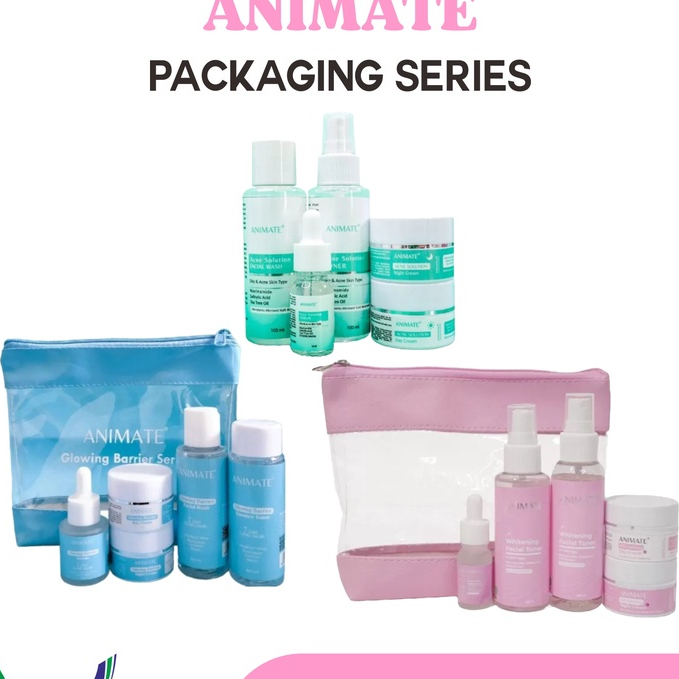 Paket Animate Skincare Cream Pemutih Wajah Paket Acne Solution Animate Whitening Paket Skincare BPOM