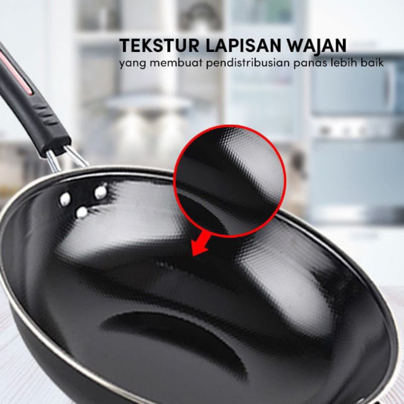 WAJAN GAGANG ENAMEL 32 CM /PANCI WAJAN ANTI LENGKET⭐Toko13.olshop⭐