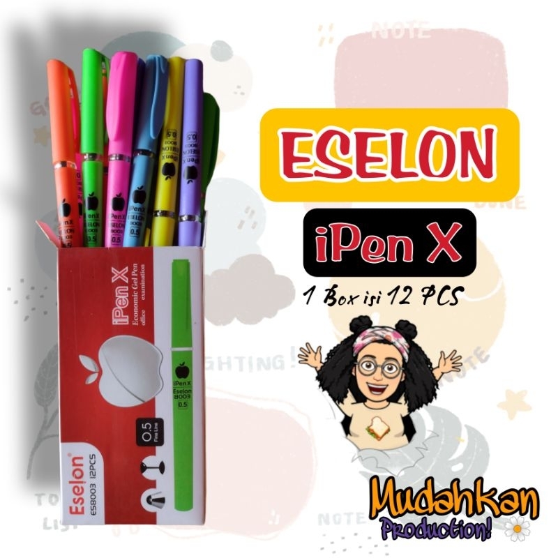 

ESELON PULPEN GEL 0.5 mm [ 1 Box isi 12 ] [ 1 Box isi 6 ] ipen / pen apple / apple pen / YOUMEI pen gel / bolpoin apple / Bolpoint Viral / 1 box isi 12