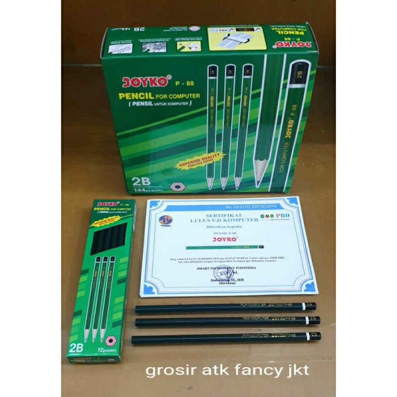 

( 12 buah ) P88 Pensil Pencil Kayu 2B Joyko P-88 Original Hijau murah ( Bersertifikat )