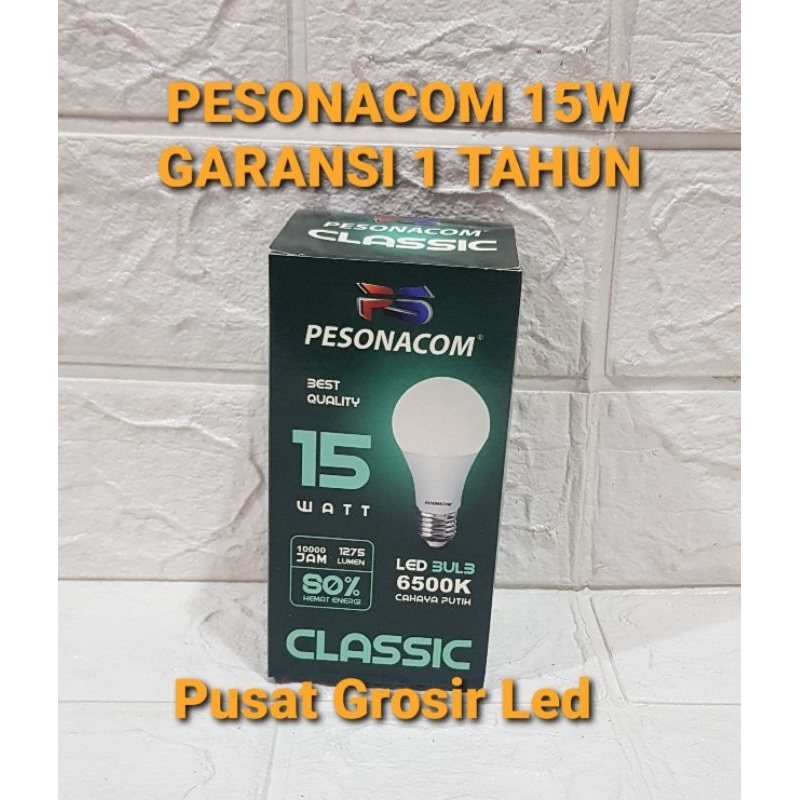 PAKET HEMAT 5 PCS LAMPU LED PESONACOM CLASSIC 15 WATT CAHAYA PUTIH GARANSI 1 TAHUN