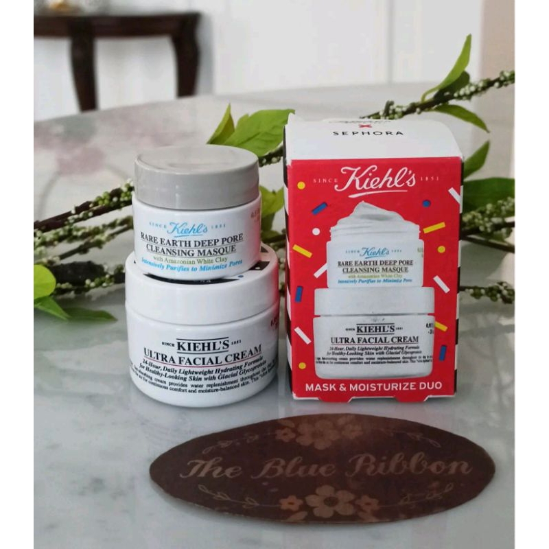 KIEHLS X SEPHORA MASK &amp; MOISTURIZE SET ( ULTRA FACIAL CREAM , RARE EARTH DEEP PORE CLEANSING MASQUE