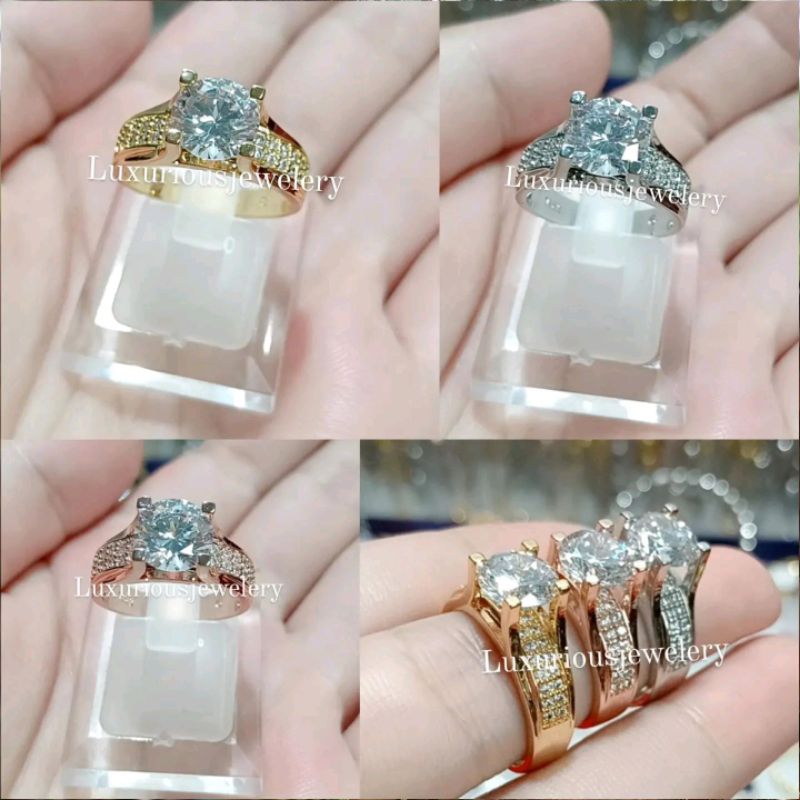 Cincin Solitaire mata satu Cubic Premium