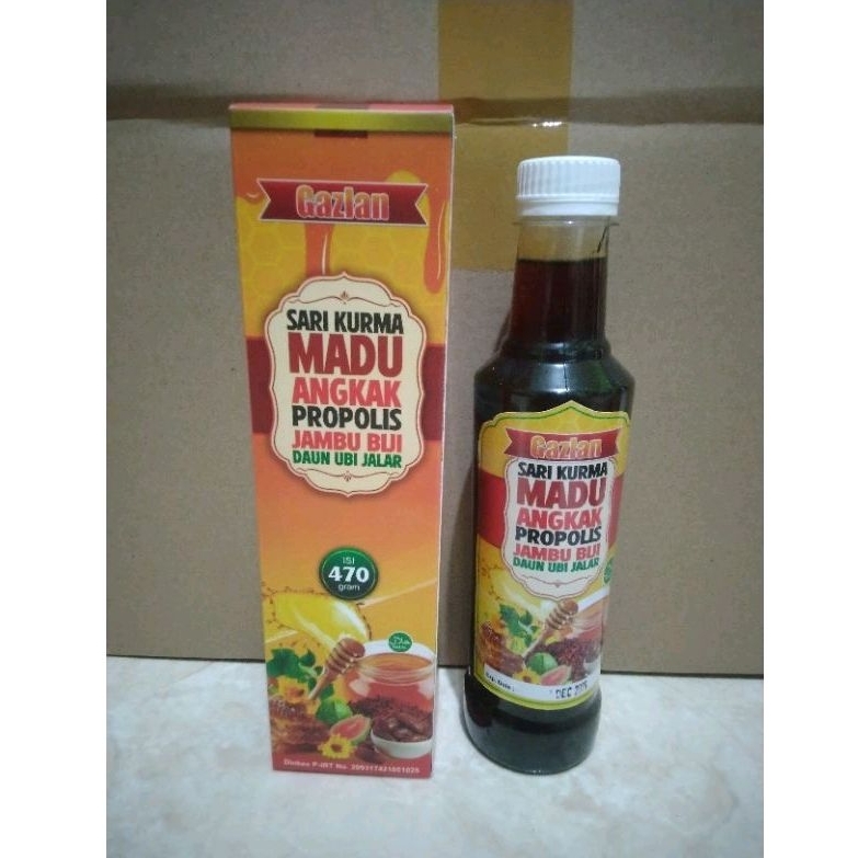 

SARI KURMA MADU ANGKAK PROPOLIS JAMBU BIJI DAUN UBI JALAR 470 gr