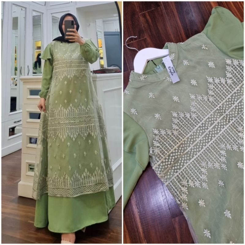 Gamis Organza mix ceruty yoris Ori by Edness kayla