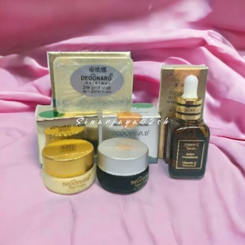 CREAM DEOONARD GOLD 4 IN 1 WHITENING CREM DEONARD ORIGINAL (CR S /M + Sbn deo Gold + Serum deo gold collagen )