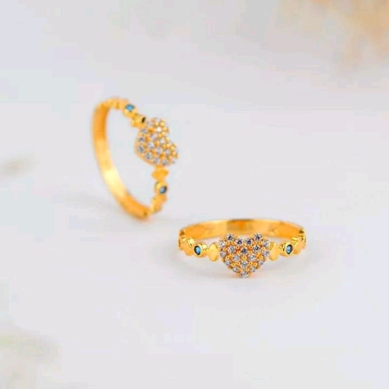 Cincin Emas Waru Full Mata Variasi Mata Tanam Samping - Toko Emas Gadjah