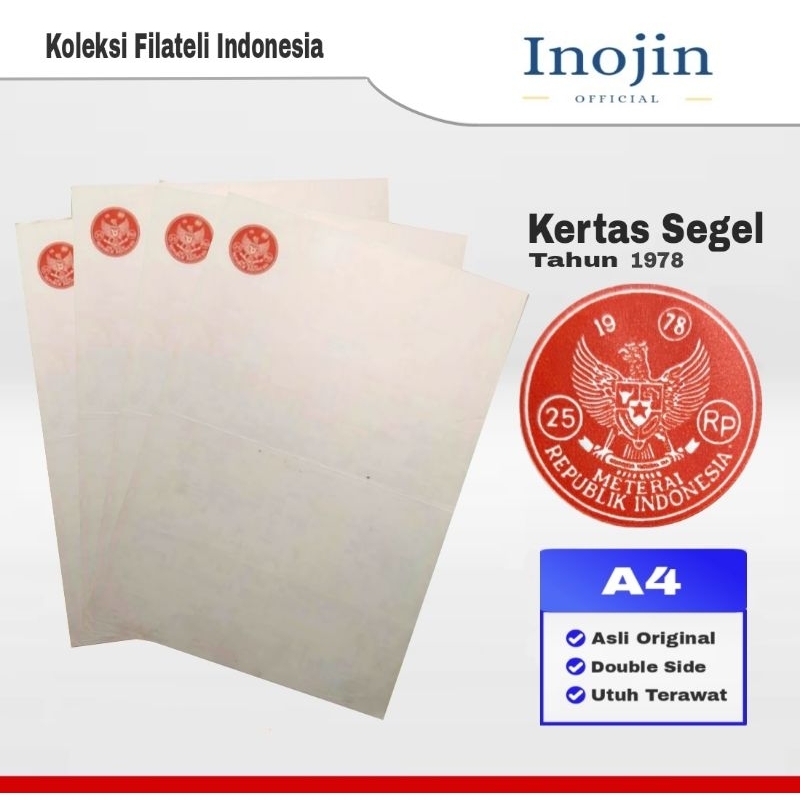 

Kertas Segel Tahun 1978 Double Side Asli Original