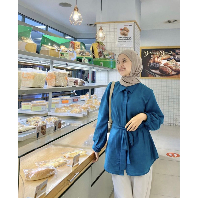 Purry Shirt Linen Rami Wanita Kemeja Wanita Linen