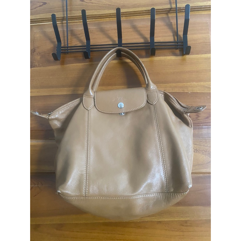 PRELOVED LONGCHAMP CUIR TOP HANDLE size S warna CAMEL