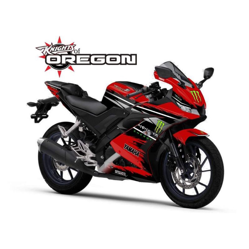 decal striping r15v3 red n black monster energy