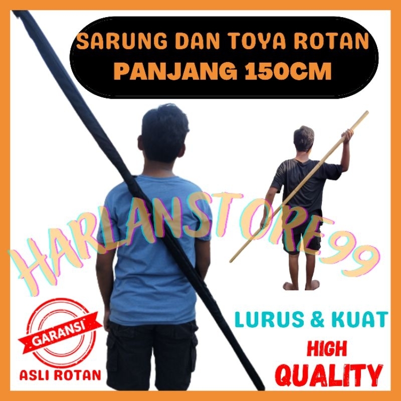 SEPAKET TOYA ROTAN 150CM -TOYA SILAT - TONGKAT ROTAN - TOYA SILAT - TOYA PENCAK SILAT - TOYA BELADIR