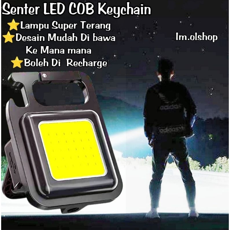 Lampu Senter LED COB mini USB Charger Model Gantungan Kunci Multifungsi Super⭐Im.olshop⭐