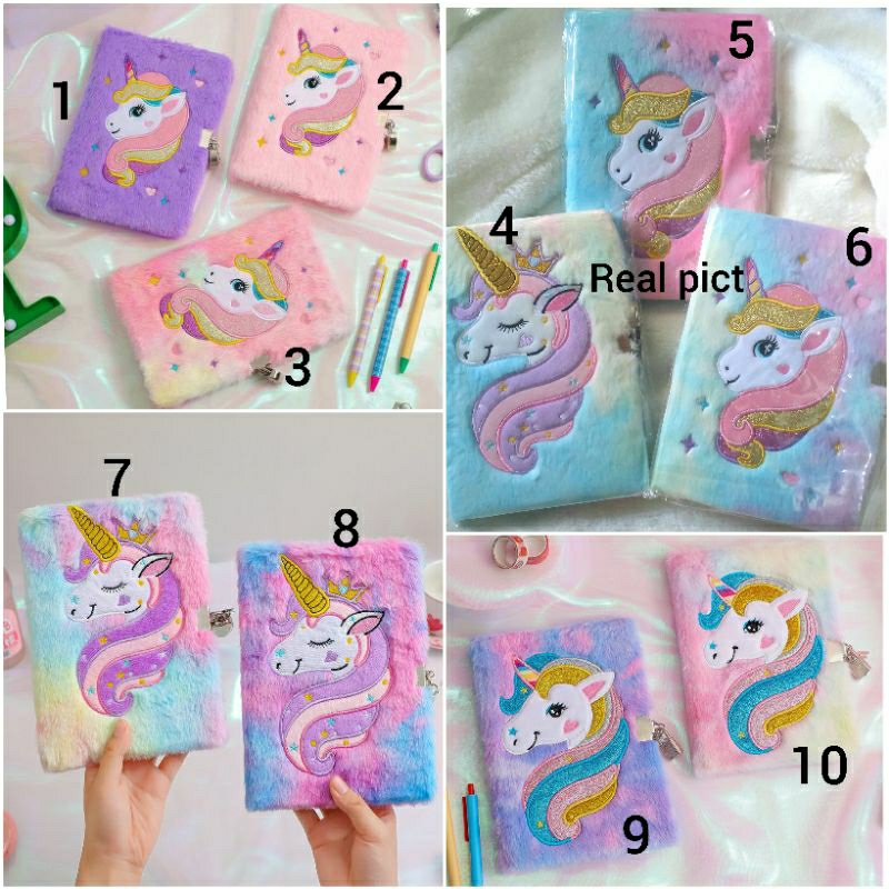 

READY BUKU DIARY UNICORN BULU NOTEBOOK UNICORN BULU BUKU TULIS ANAK SEKOLAH