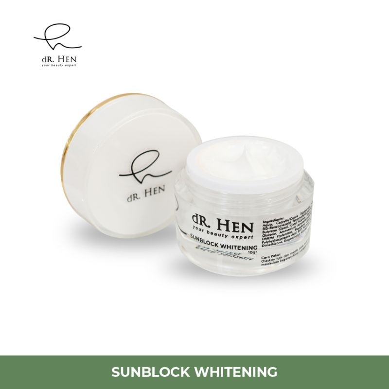 dR. Hen Sunblock Whitening Sunscreen Spf 50 Sanblock Sanblok Sunblok by dr. Richard Lee Cream Krim