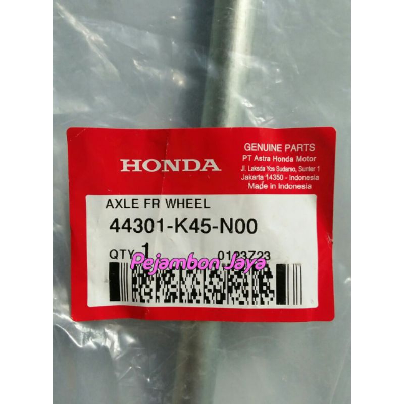 44301K45N00 AXLE FR WHEEL