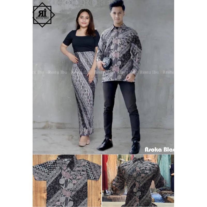 COUPLE KELUARGA BATIK MOTIF ASOKA BLACK