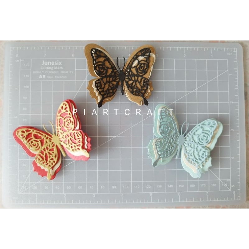 

Kupu-kupu Butterfly 3D (3) - isi 1 set (4 pcs)- Dies cut / cut dies DIY scrapbook / vintage journal / album