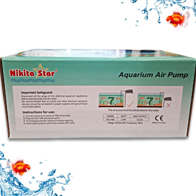 Aerator Udara Airpump Aquarium Satu Lubang NIKITA STAR NS 218A