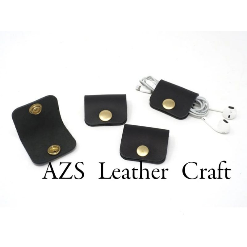 KLIP kabel kulit asli/klip penggulung kabel charger size L