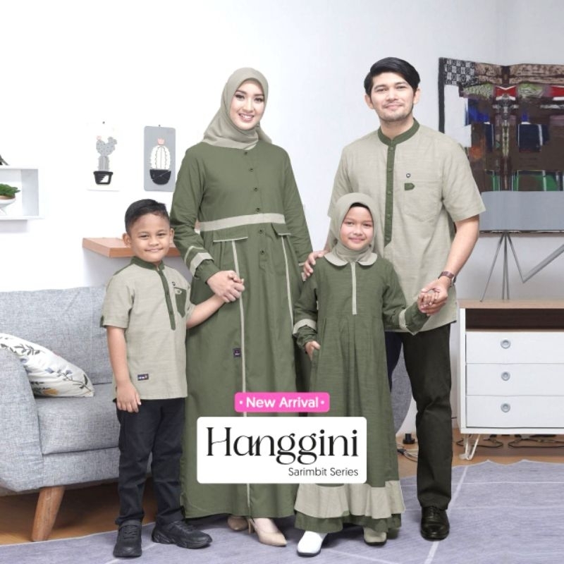 SARIMBIT KELUARGA MUTIF COUPLE HANGGINI HARSYA KOKO GAMIS LIGHT OLIVE