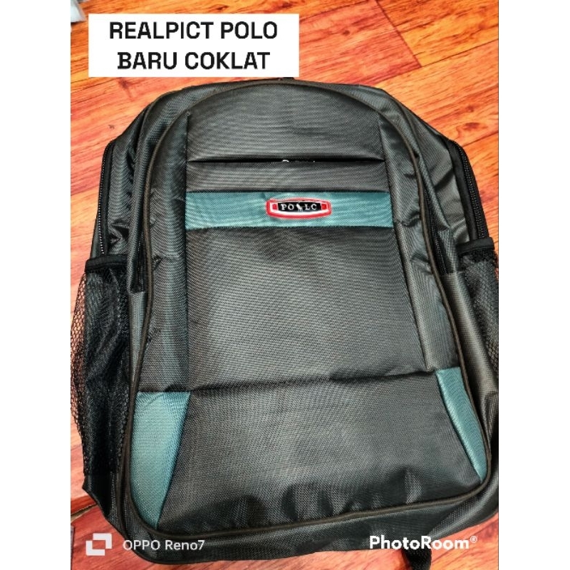 MS_Backpack polo Tas Ransel Sekolah Ransel kuliah Tas kerja gratis cover hujan