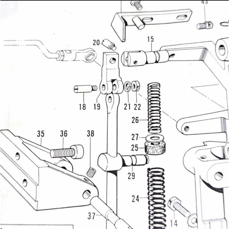 115544-001 + 021710-202 Baut Stop Cam Mesin Lobang Kancing LH4-B814